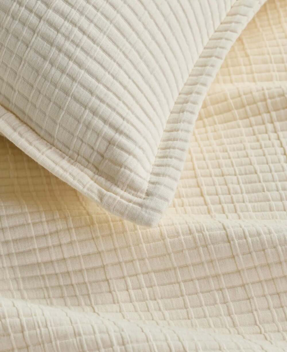 Quince Organic Ribbed Cotton Coverlet and Sham Set 3 pc King / Cal. king new no - Picture 4 of 10